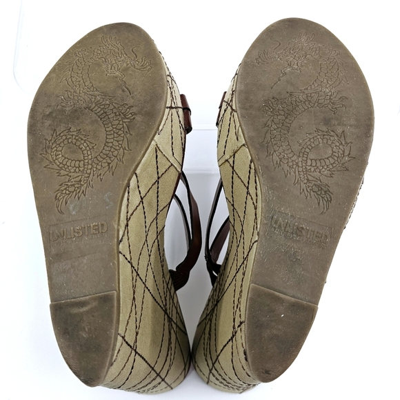 Unlisted Kenneth Cole Women's 10M Brown High Wedge Strappy Platform Sandals - Picture 9 of 12